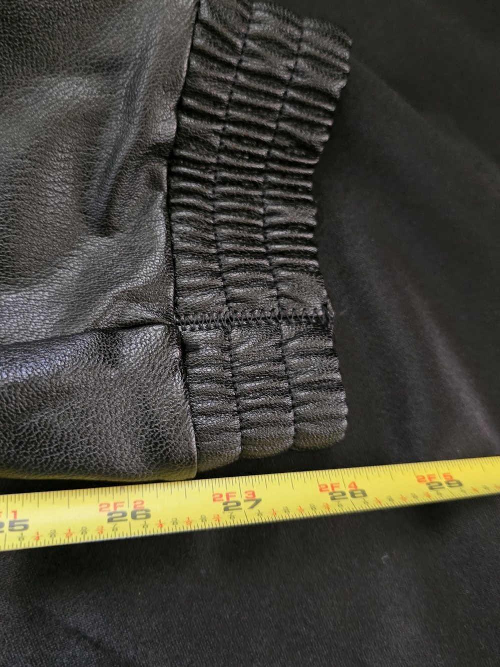 SPANX Black Faux Leather Joggers Suare Front Pockets - Picture 9 of 9